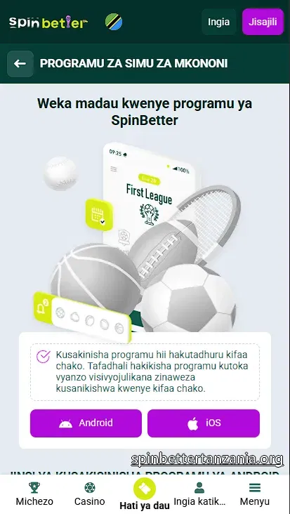 Programu ya simu ya SpinBetter kwa Android na iOS