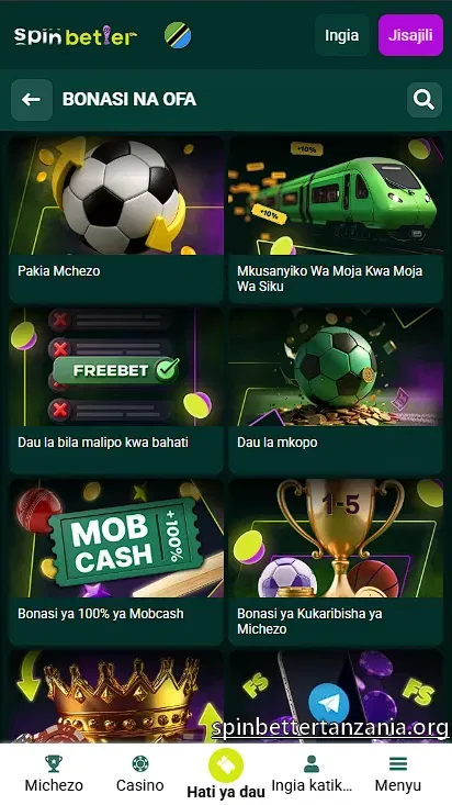 Bonasi na ofa za SpinBetter Tanzania